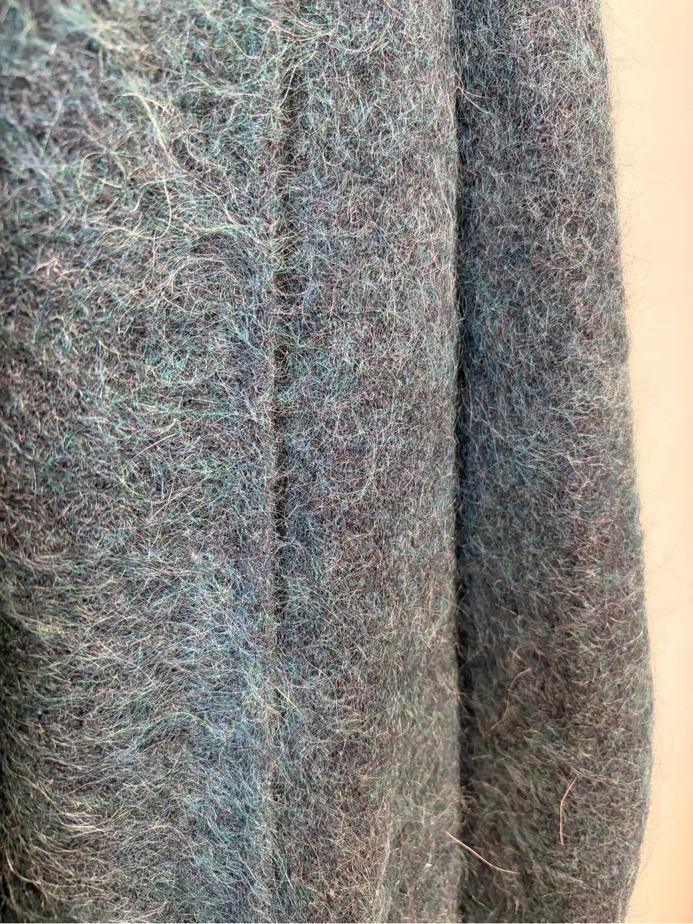 Eileen Fisher Merino Wool Mohair Blend Shawl Collar Long Cardigan in Neptune - Picture 8 of 10